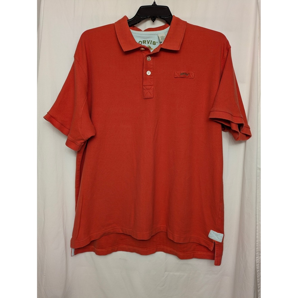 Orvis Mens XXL Burnt Orange Cotton Pique Short Sleeve Polo Shirt 4A5T
